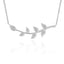 Pendentif Design Vigne en Diamant en Or Blanc 14k