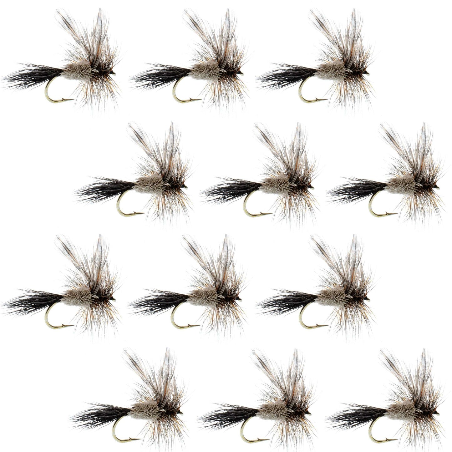 Adams Classic Dry Fly Collection - 12 Premium Size 10 Flies - Korvel