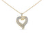 Collar con colgante de corazón de diamantes en plata de ley chapada en oro amarillo de 14 quilates