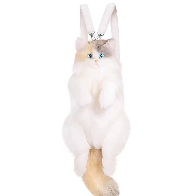 Unique Calico Cat Backpack, Doubles as a Plush Toy and Functional Bag - Korvel