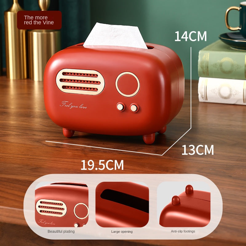 Paper towel box ABS light luxury retro style gift for living room, high-end home drawer paper towel box - Korvel