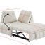 Beige Velvet Modern Sofa with Pull-Out Bed and USB Port