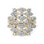14K Yellow Gold 1.0 Cttw Diamond Geometric Stacked Ring - Size 7