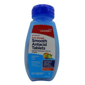 Lider Caramelos Antiacidos Suaves - Carbonato de Calcio 750mg, Sabor Fruta