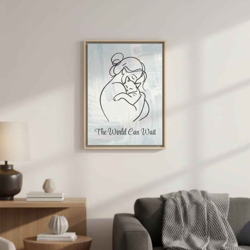 L'impression sur toile Chat Le Monde Peut Attendre