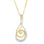 Collar de Pendiente Espira de Diamante en Espiral de Oro de Dos Tonos de 10K