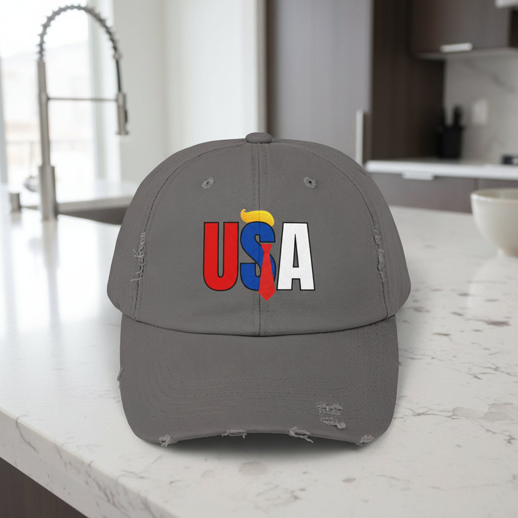 Gorra Unisex Tendencia Distressed USA