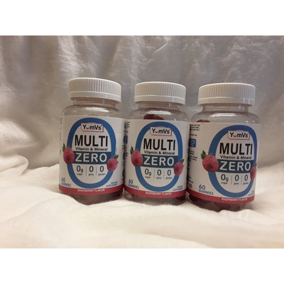 YumVs Zero Multivitamin Gummies - Raspberry Flavor - 3 Pack