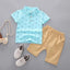Conjunto de Camiseta y Pantalones Cortos con Estampado de Ancla para Bebés Niños Elegantes