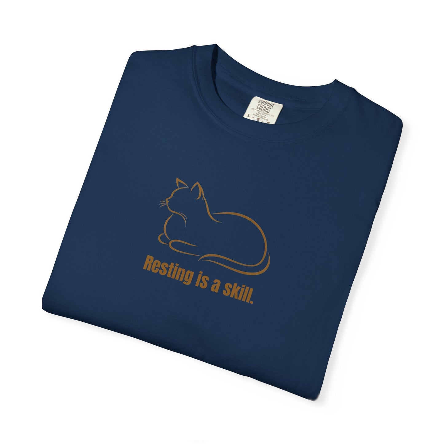 Camiseta de gato 'Descansar es una habilidad'