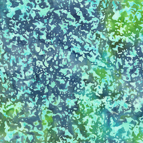 Tissu Batik Essence Grunge Texture Multi Bleu Vert Marbré