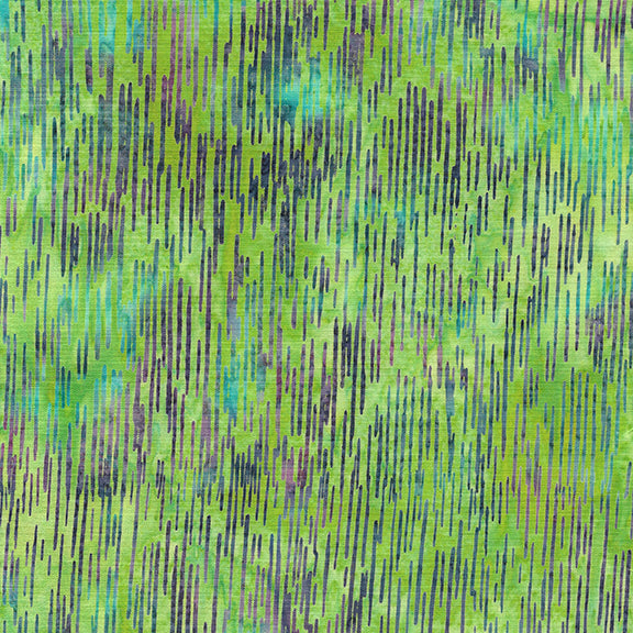 Essence Streamers - Green Lemongrass Batik Fabric per Yard