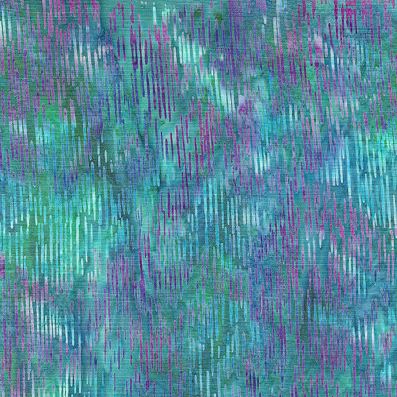 Essence Streamers - Teal Cerulean Batik Fabric (44"/45") per Yard