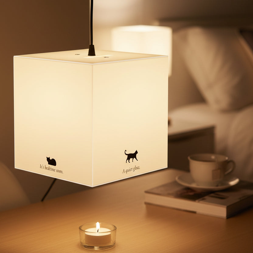 Lámpara Cubo de Luz de Brillo Suave – Lámpara Inspirada en Gatos para la Hora de Dormir