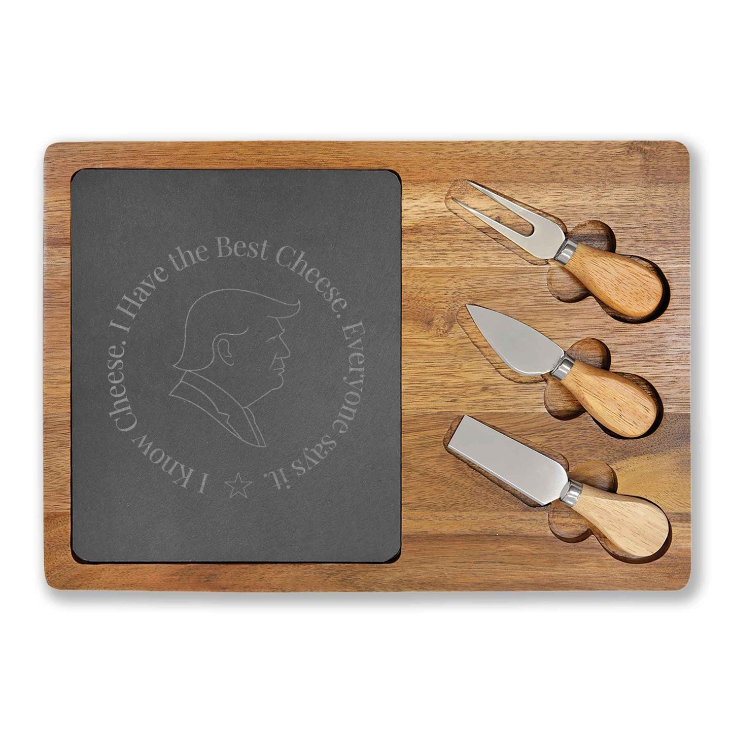I Know Cheese Charcuterie Board – Engraved Acacia Wood Board