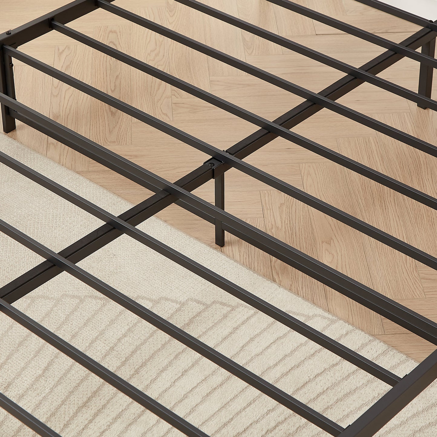 Premium Grey Full Size Bed Frame with Charging Station
