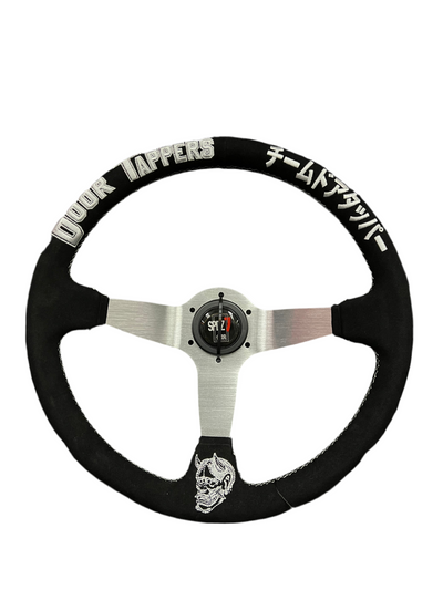 SPDZ1 x DoorTapper 13” Drift Steering Wheel - Premium Black Suede - Korvel