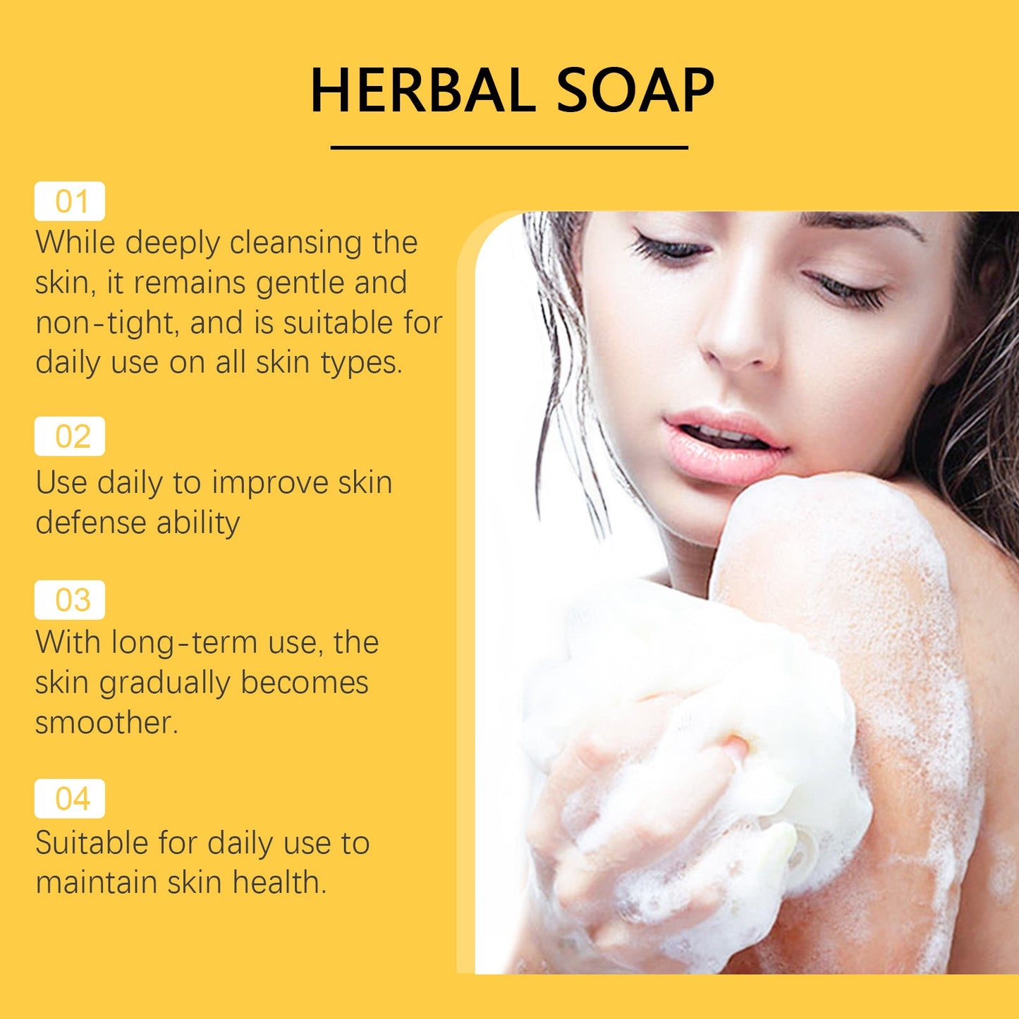 Savon de beauté aux herbes de curcuma pour un nettoyage en profondeur et une hydratation
