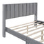 Full Size Storage Bed Velvet Upholstered Platform Bed with a Big Drawer - Gray - Korvel