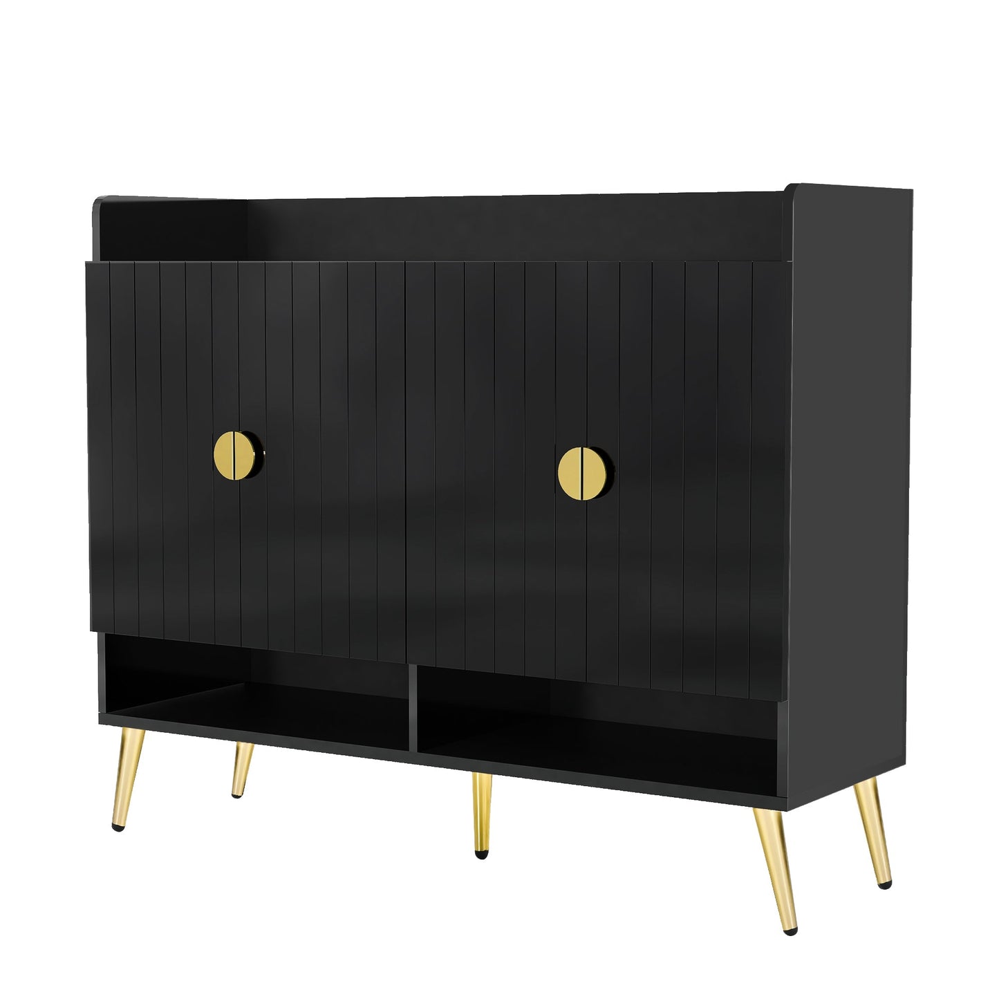 U-Can Modern Wooden Shoe Cabinet with Doors - 11-Tier Organizer