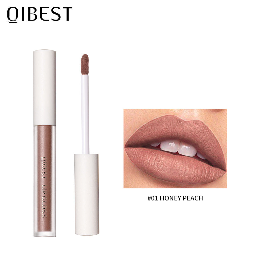QIBEST Gloss Labial Mate de Terciopelo - Hidratante y No Pegajoso
