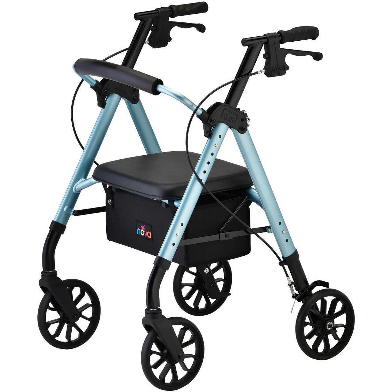 Andador Rollator Ancho Deluxe NOVA Star 8 - Azul