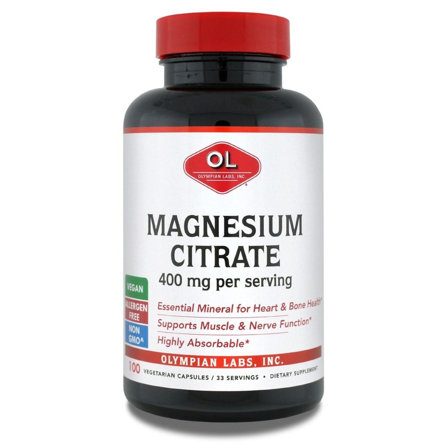 Olympian Labs Magnesium Citrate - 400 Mg - 300 Capsules