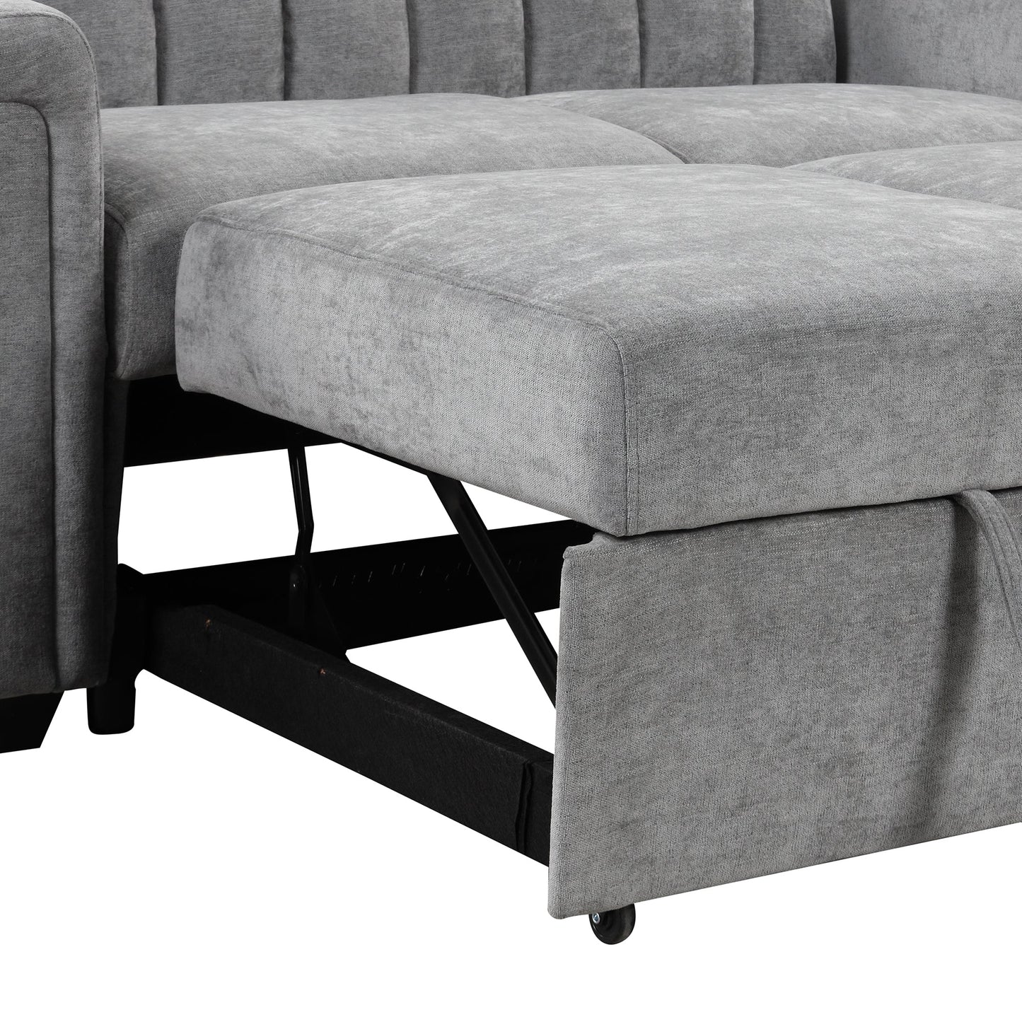 U_STYLE Convertible Soft Cushion Sofa Pull Bed ,for Two People to Sit On - Korvel