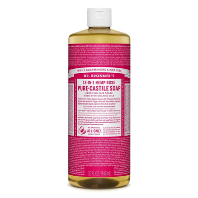 Dr. Bronner's Organic 18-in-1 Hemp Pure Castile Liquid Soap - Rose 8 Fl. Oz