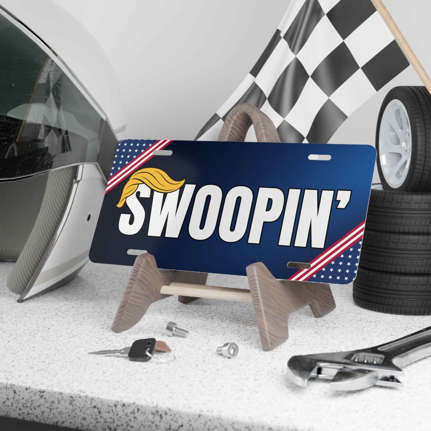 SWOOPIN' Political Parody Vanity Plate - 12" x 6" Aluminum