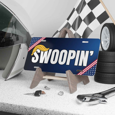 SWOOPIN' Political Parody Vanity Plate - 12" x 6" Aluminum