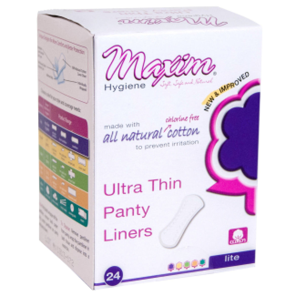 Maxim Serviettes Hygiéniques Ultra Minces en Coton Naturel – 24 Comptes