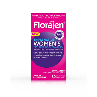 Florajen Triple Action Probiotique pour Femmes - 30 Capsules