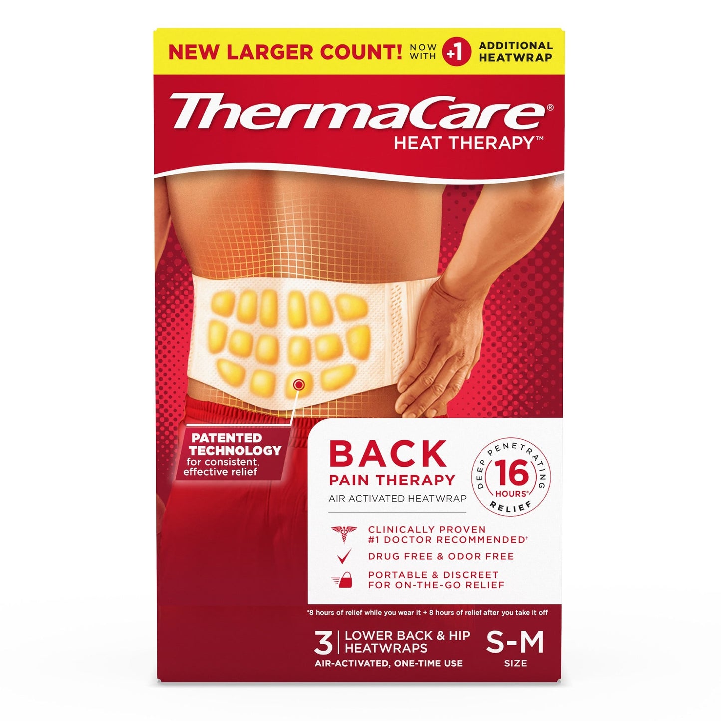 ThermaCare Heatwraps for Lower Back & Hip - S-M Size