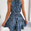 Chiffon Leopard Print Ruffled Swing Dress for Women