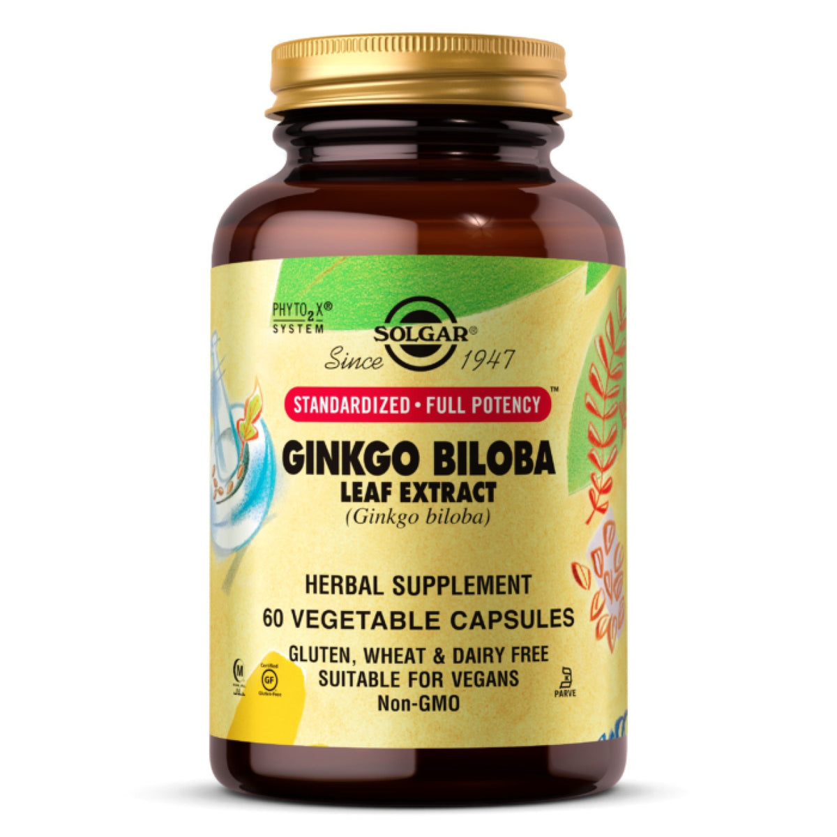 Extrait de feuille de Ginkgo Biloba Solgar - 180 capsules végétales