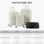 Luggage Set 4 pcs (20"/24"/29"/Travel Bag), PC+ABS Durable Lightweight Luggage with Collapsible Cup Holder、 TSA Lock, White - Korvel