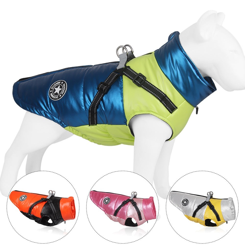 Reflective Windproof Cotton Coat for Big Dogs