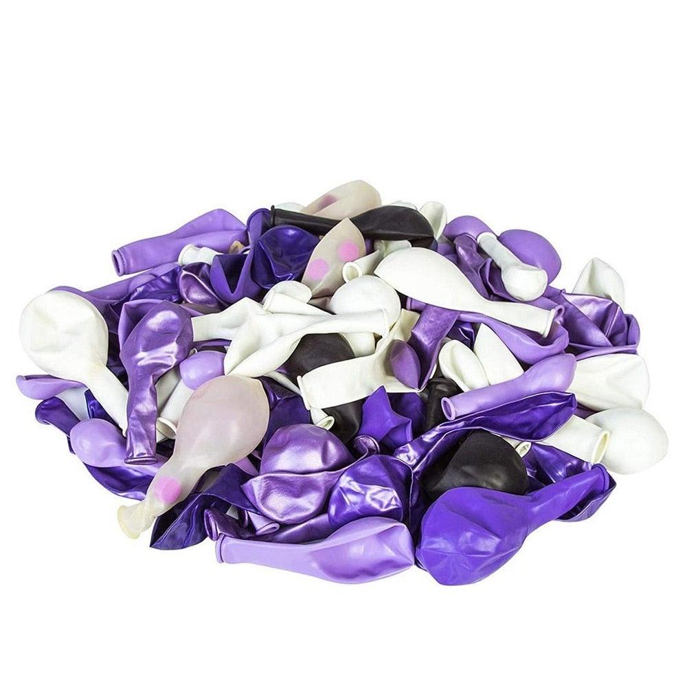 Kit de Arco de Globos de 124 Piezas en Blanco y Púrpura