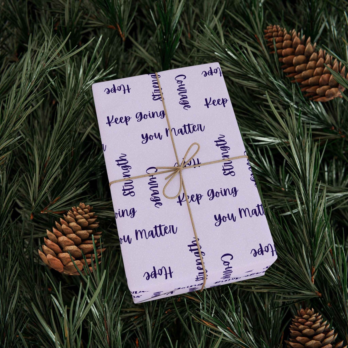 Emballage de mots inspirants – Emballage cadeau violet clair
