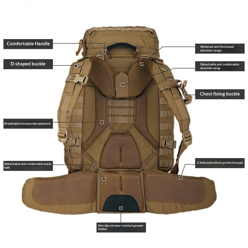 Mochila táctica impermeable de 90L de alta resistencia