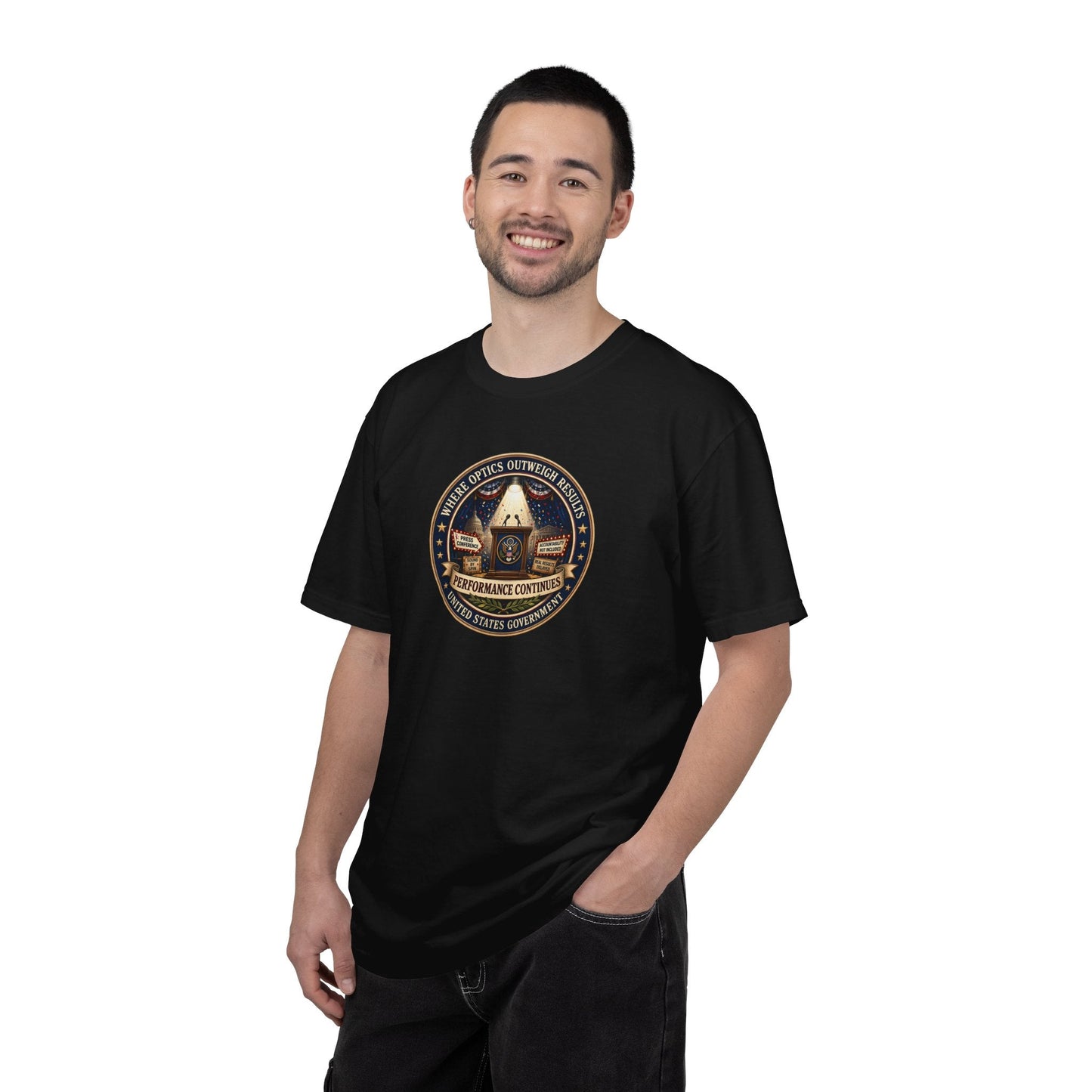 T-shirt graphique Where Optics Outweigh Results
