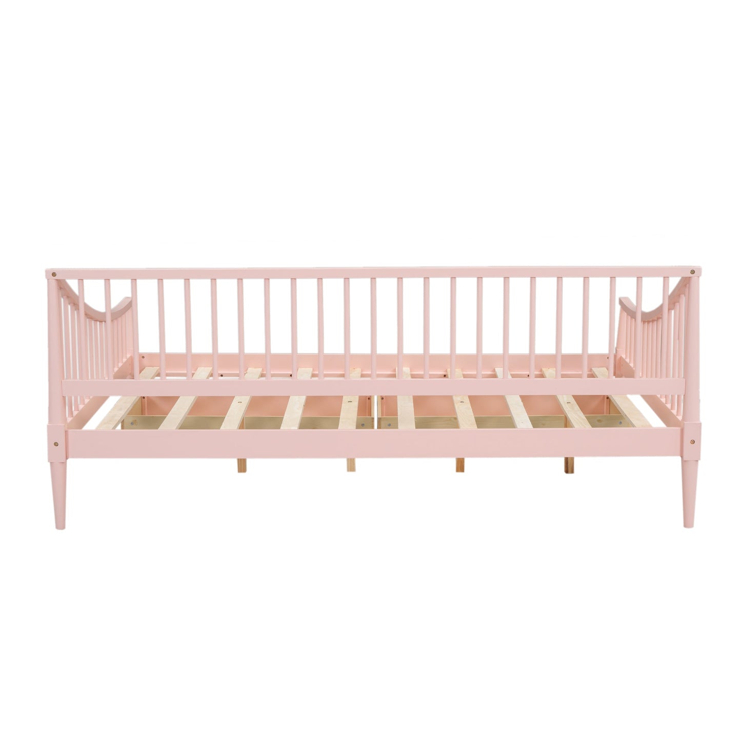 Full Size Daybed with Two Storage Drawers and Support Legs Pink - Korvel