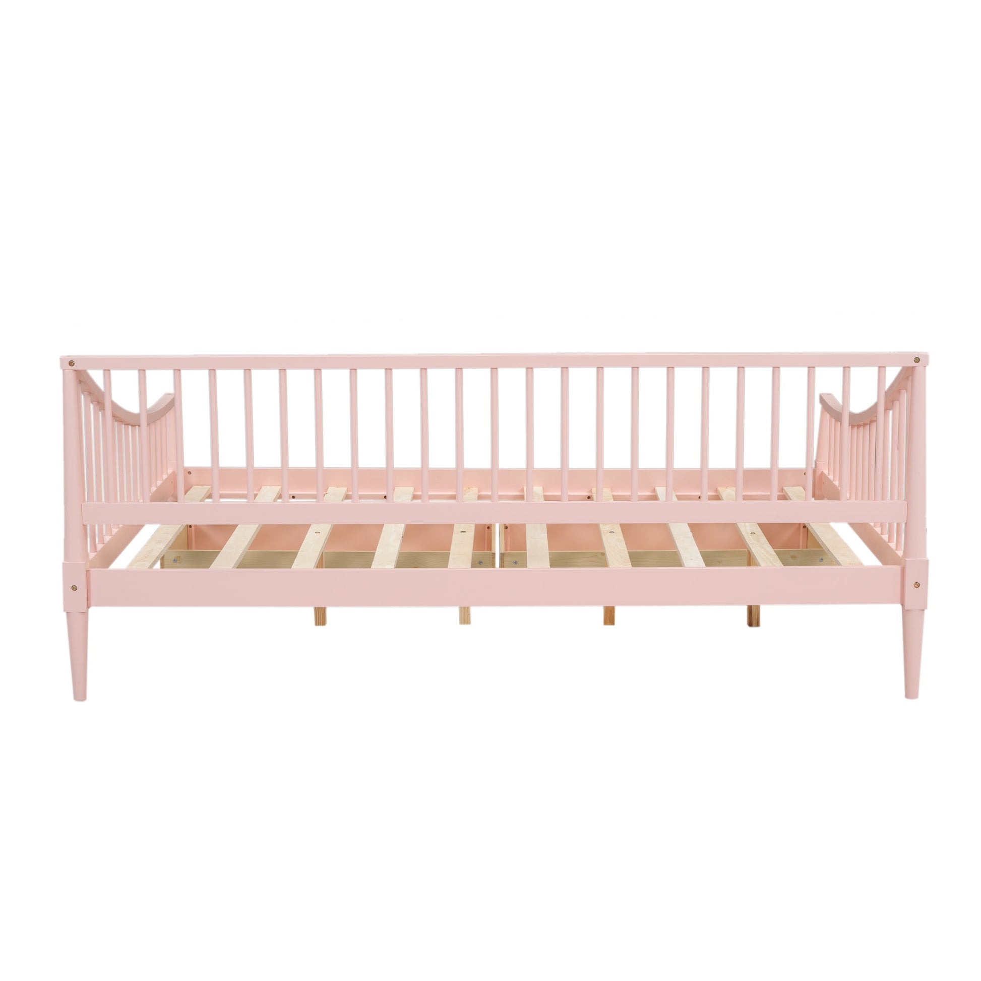 Full Size Daybed with Two Storage Drawers and Support Legs Pink - Korvel