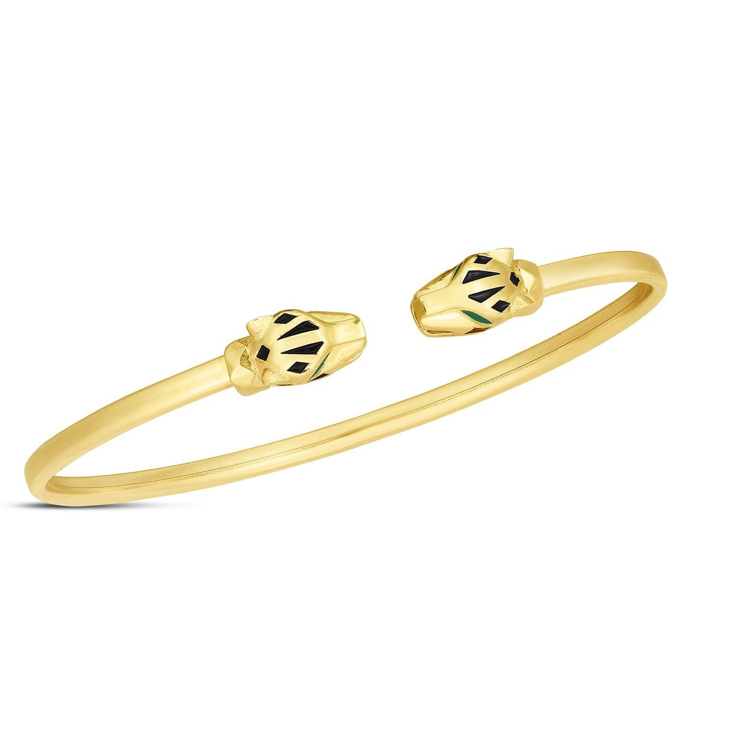 Bracelet jonc panthère en or jaune 14 carats - Bracelet élégant