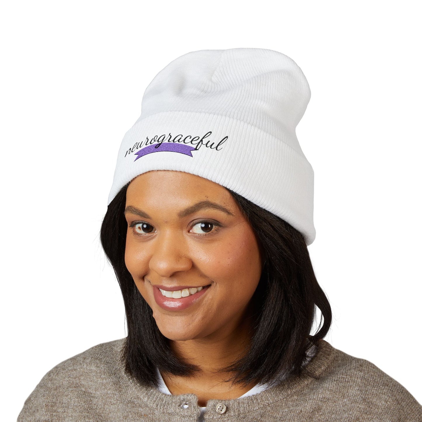 Gorro Bordado Neurograceful – Sombrero de Tejido para la Conciencia de la Epilepsia