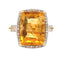 Anillo de Diamante de Citrino Natural de 4.42ct en Oro Amarillo de 14KT