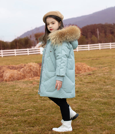 Children's Mid-Length Down Jacket - Stylish Winter Coat