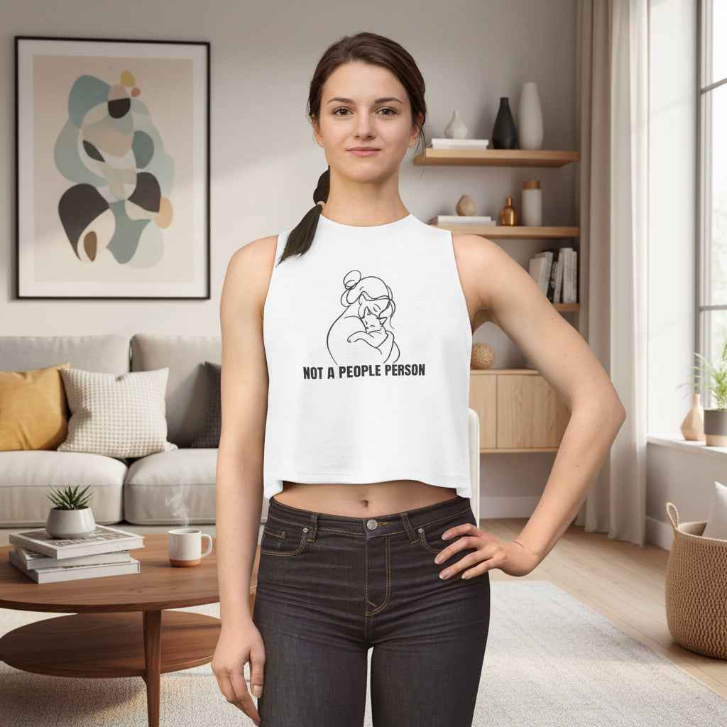 Débardeur court Not A People Person – Énergie de doux introverti