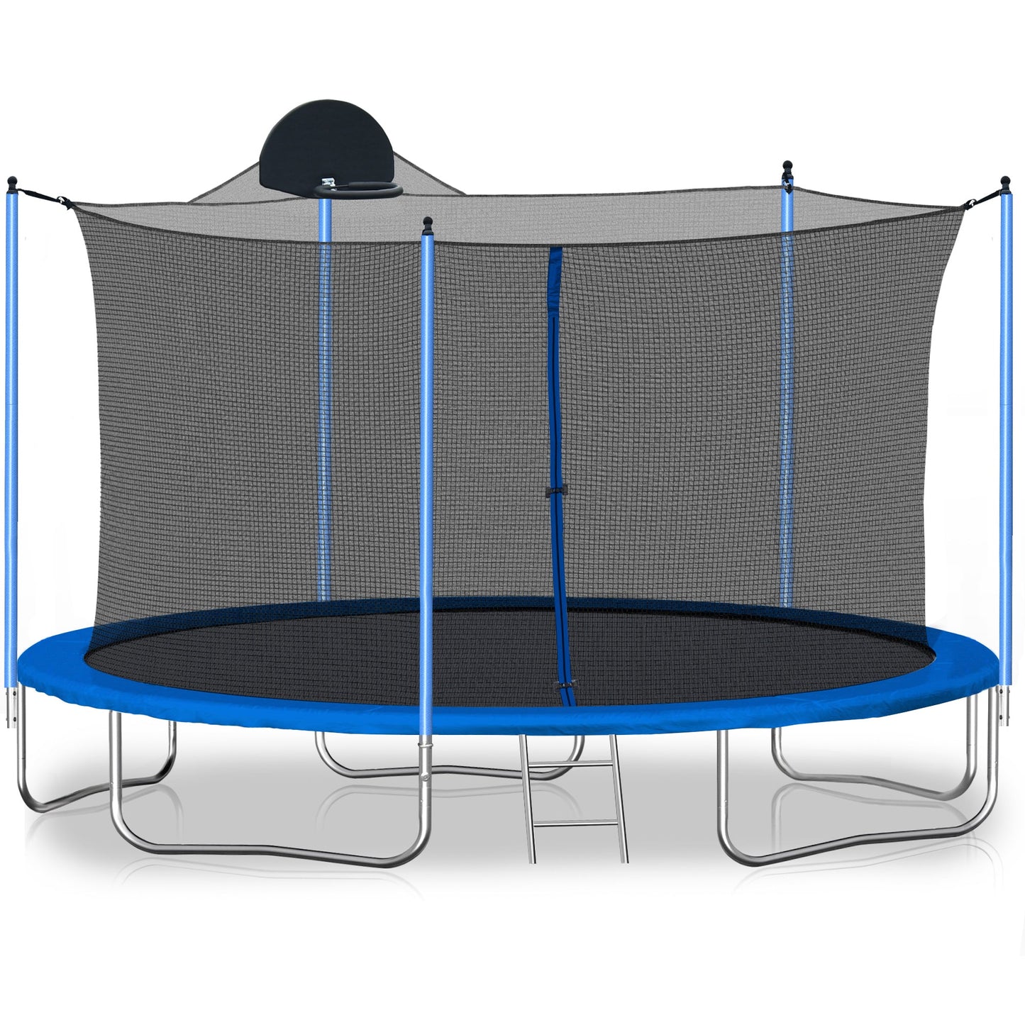Trampolín Premium de 12FT con Aro de Baloncesto y Red de Seguridad